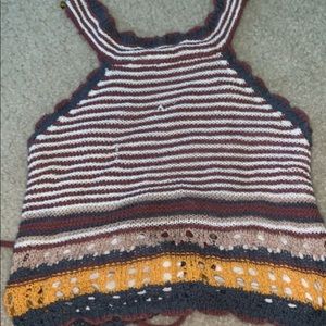Crochet backless crop top